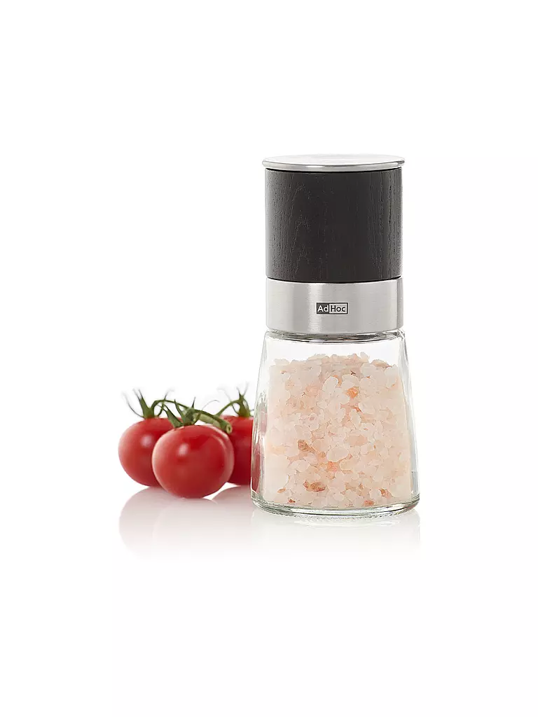 AD HOC Salz- / Pfeffermühle AKASIA 13,5cm Esche Dkl / Glas braun