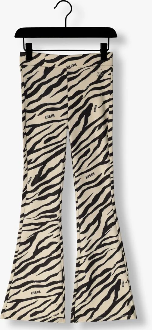 NIK & NIK zwarte nik & nik flared broek zebra flared pants