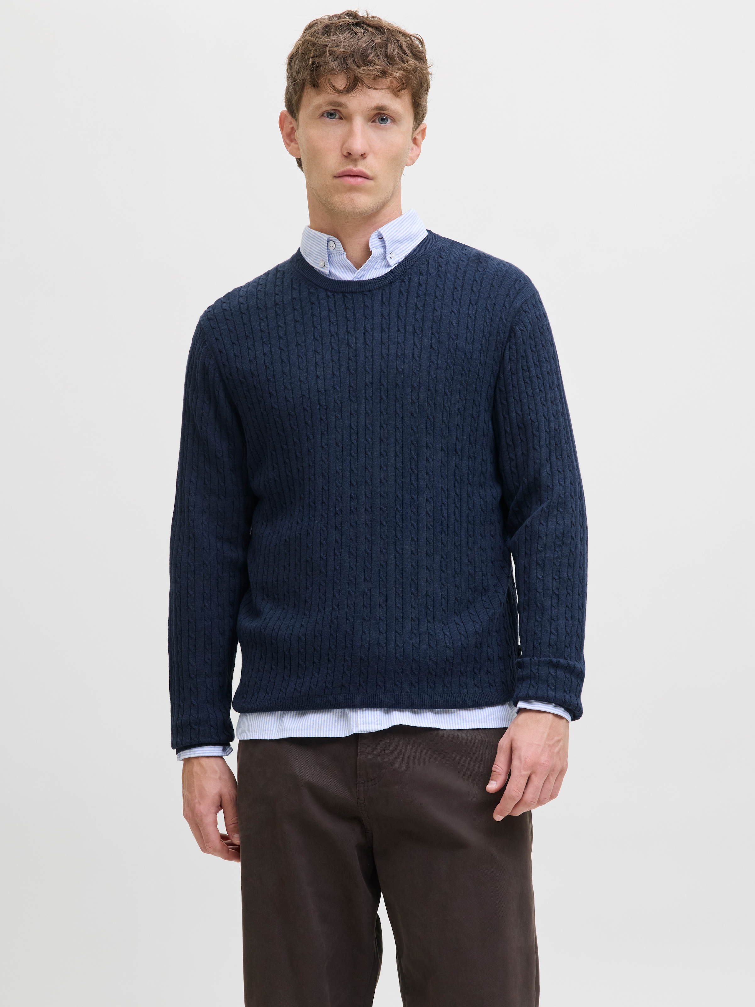 Jack & Jones Strickpullover »JJEEMIL KNIT CABLE CREW NECK NOOS«