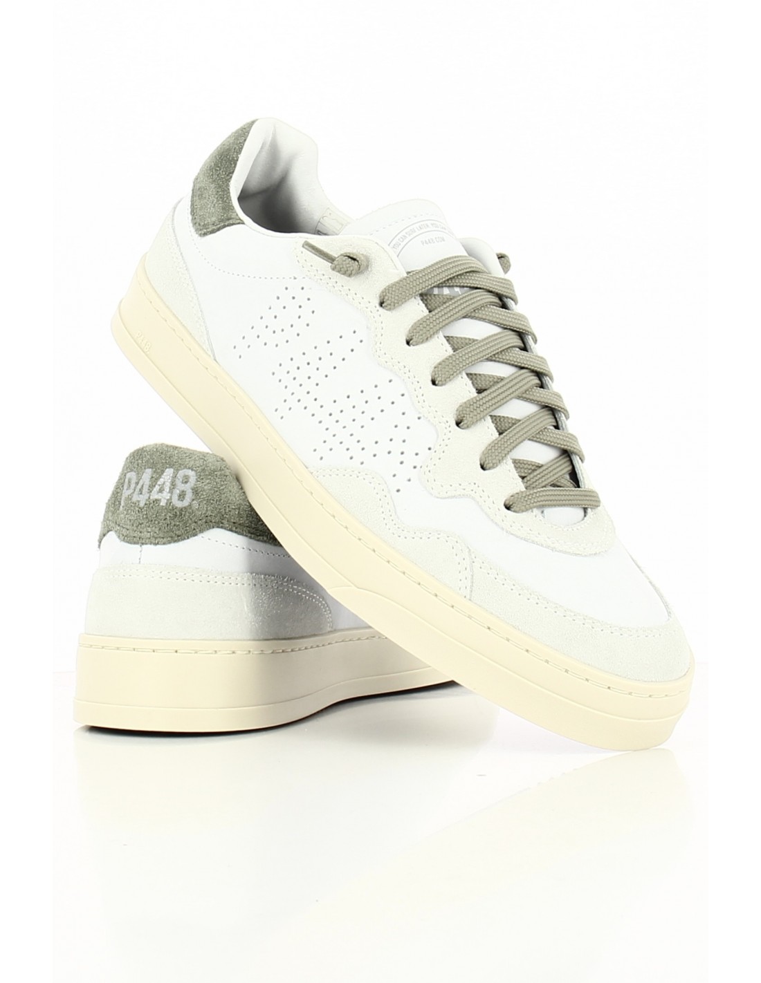 p448 Baskets de ville Homme bali Blanc/Kaki