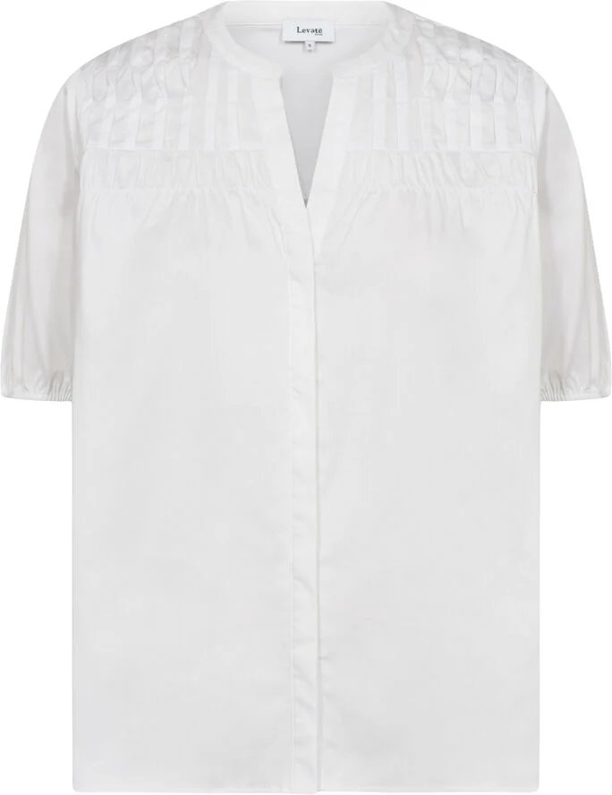 Levete room LR-ISLA SOLID 111 Bluse Hvid L100 hvid
