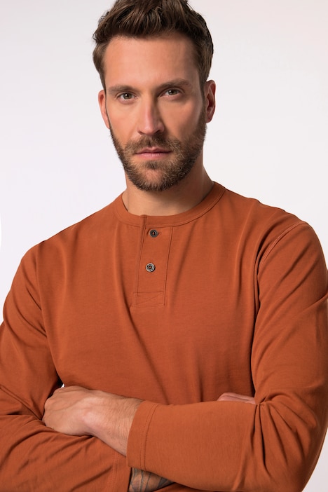 JP 1880 Henley, Langarm, Vintage Look, bis 8 XL
