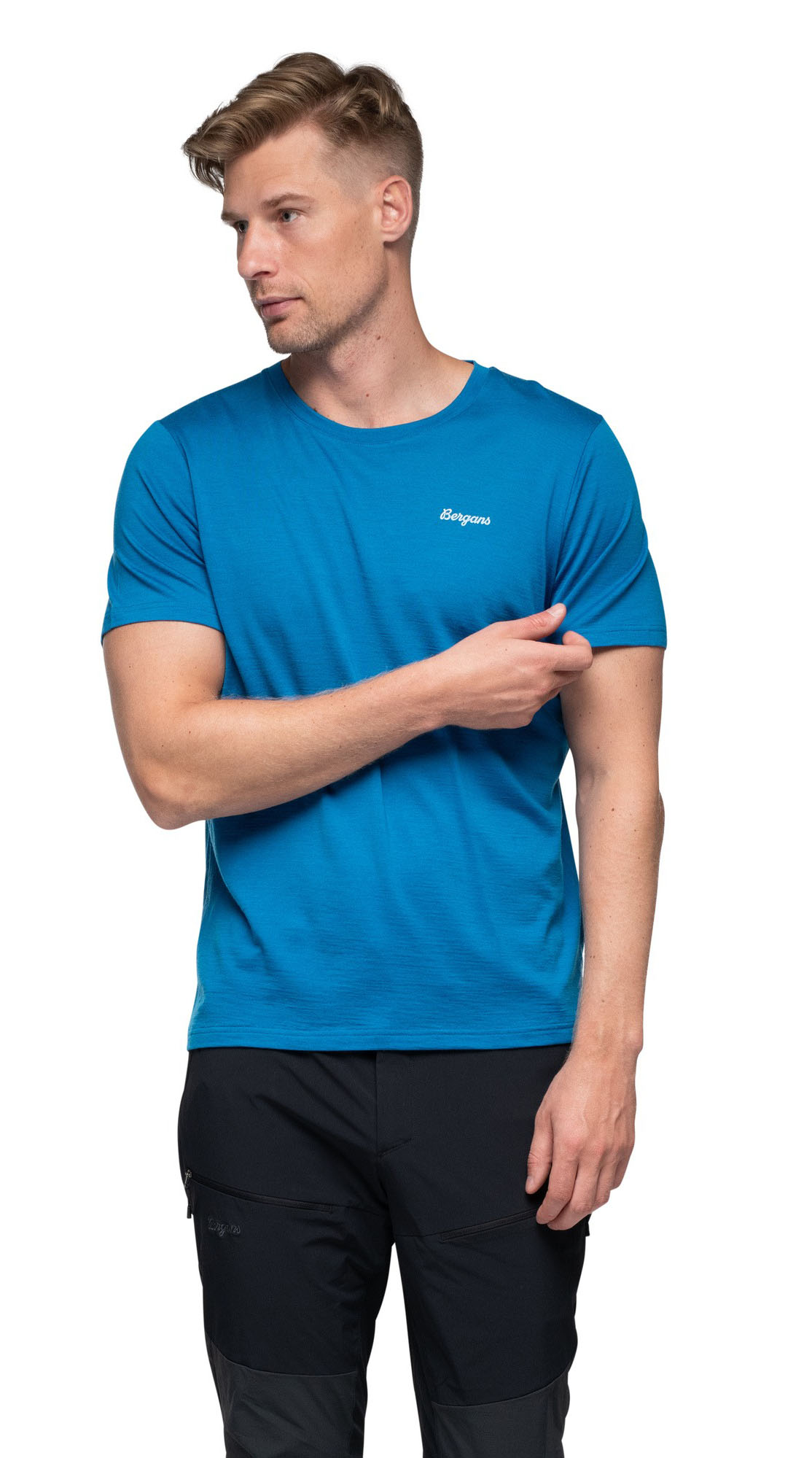 Rabot Emblem Wool Tee Herre Dark Aqua Lagoon