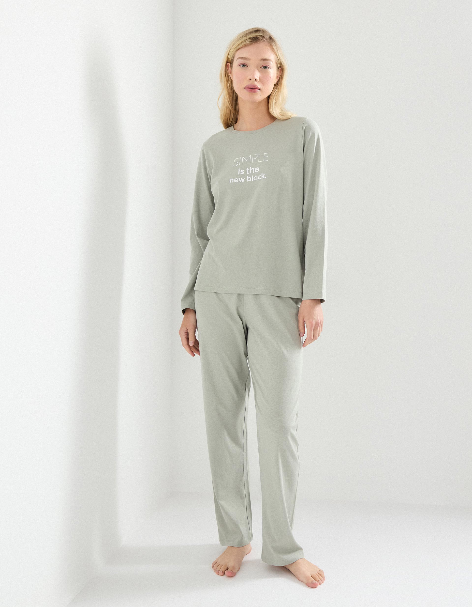 Pijama Jersey, Mulher, Cinzento Claro