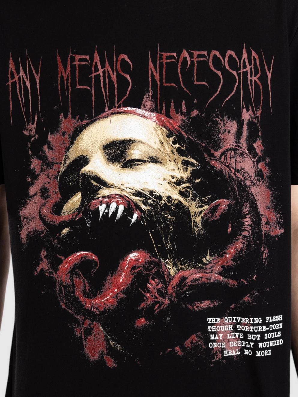 Any Means Necessary Deeply Wounded T-Shirt black