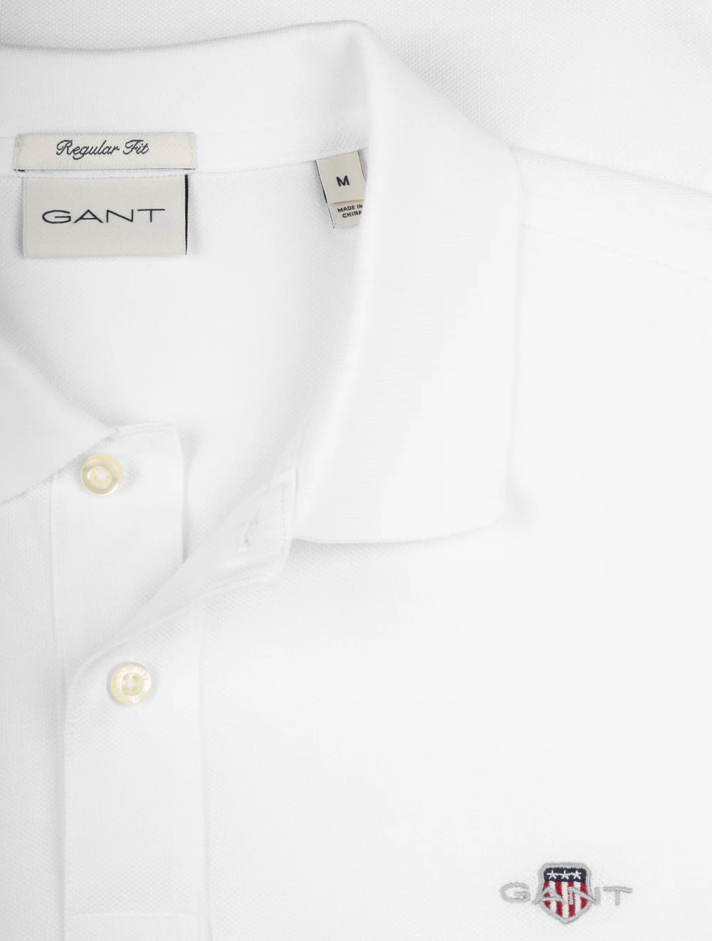 Short Sleeve Logo Shield Polo White