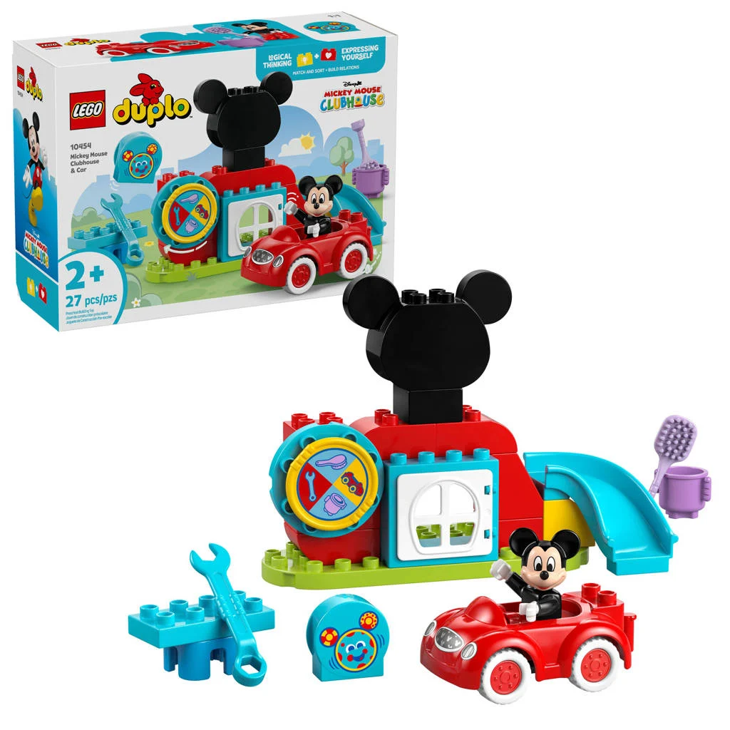 Leerzame speelgoed!Disney Mickey Mouse Clubhuis en Auto 10454