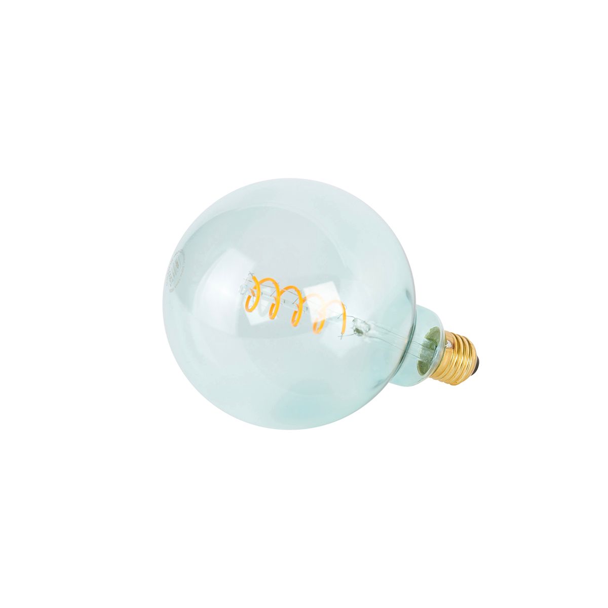 E27 dimbare LED spiraal filament lamp G125 blauw 4W 180 lm 1800K