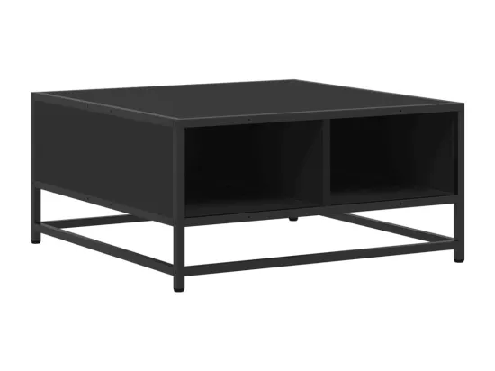 Table basse noir 60,5x60,5x30 cm bois d'ingénierie et métal