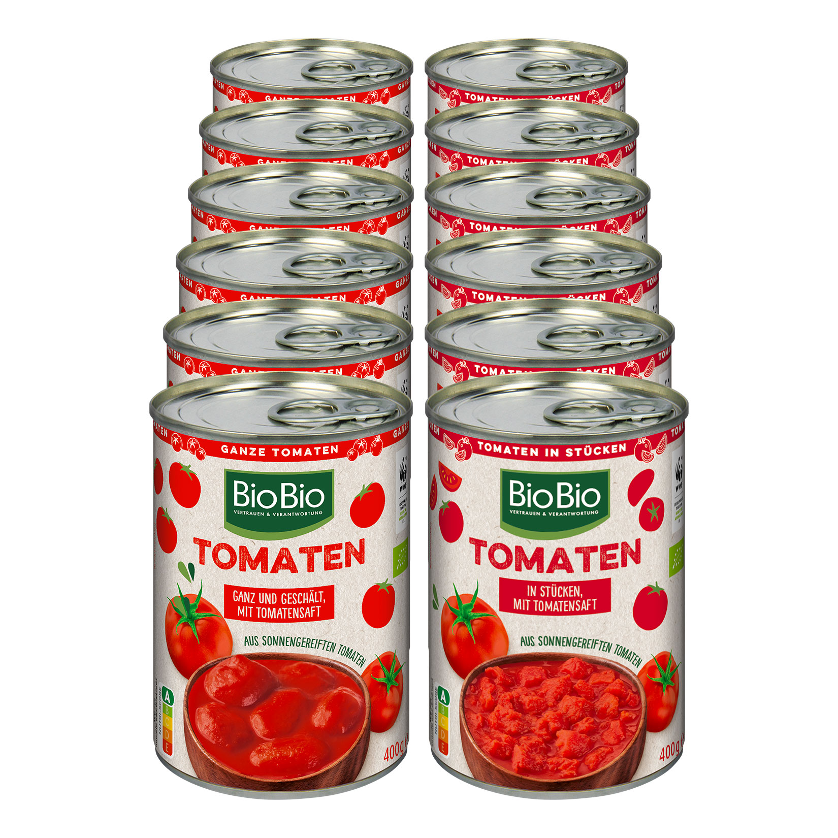 BioBio Tomaten 400 g, verschiedene Sorten, 12er Pack