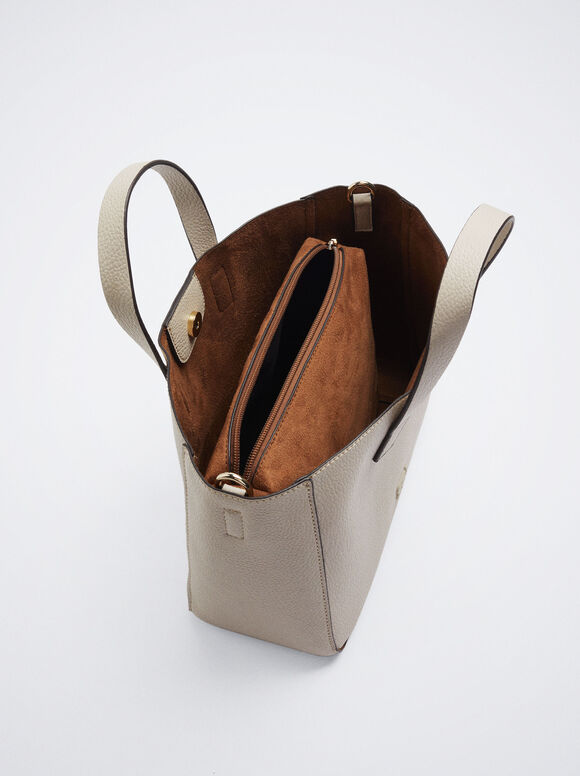 Sacola Tote com Bolsa Extra - Crua