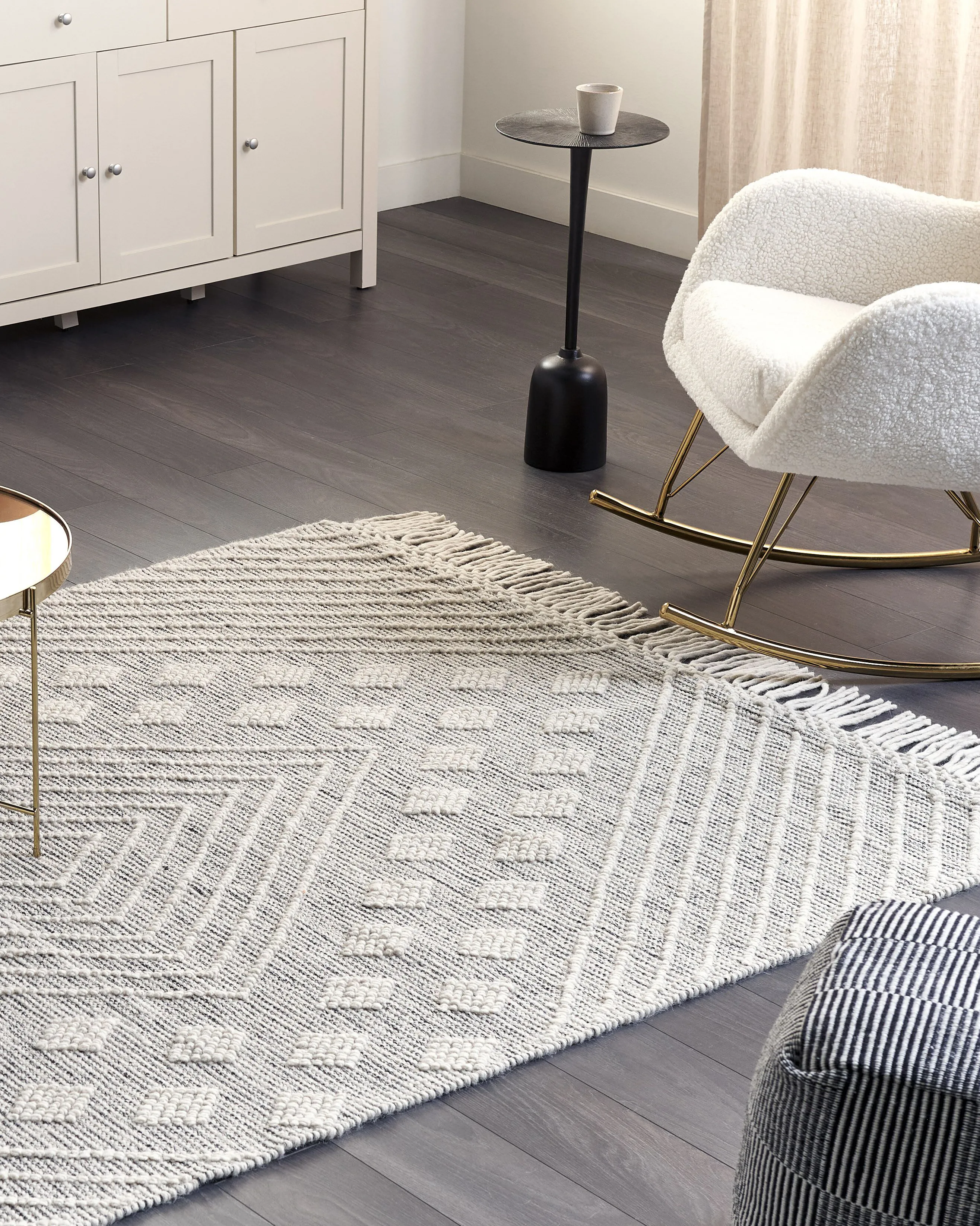 Vloerkleed SAVUR Grijs 160 x 230 cm Wol