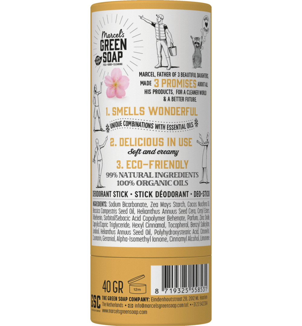 Marcel’s Green Soap Deodorant stick vanilla & cherry blossom (40 gr)