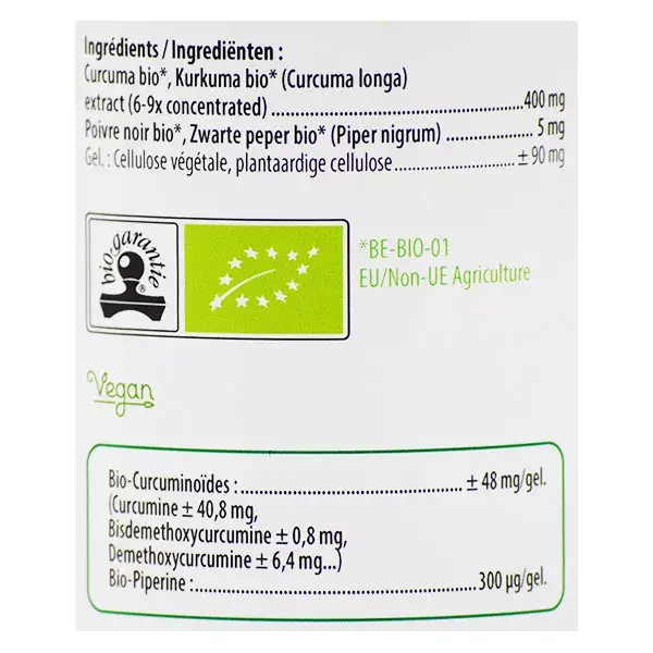 Be-Life Cúrcuma Magnum 3200 + Piperina Orgânica 90 cápsulas