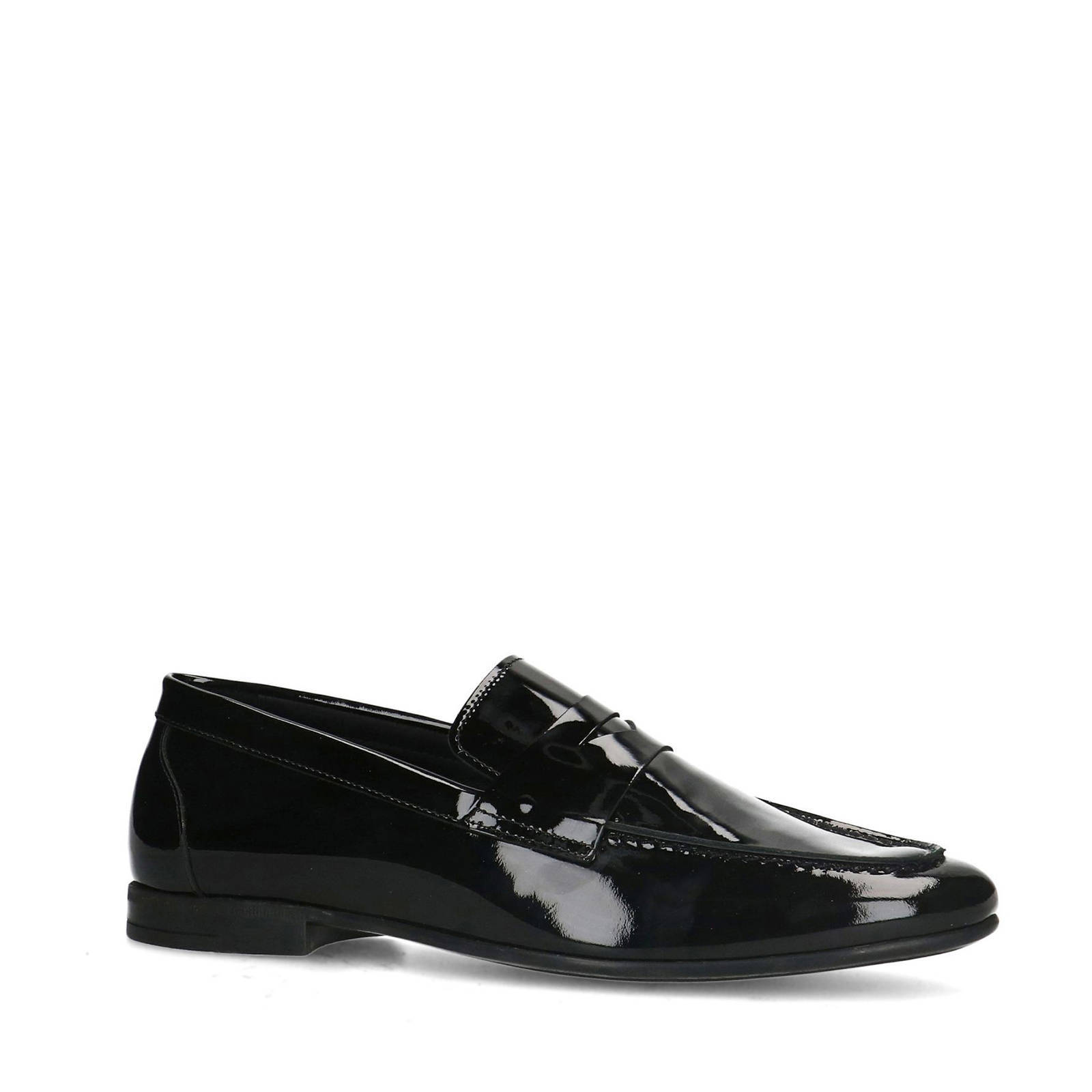 Manfield lakleren loafers zwart
