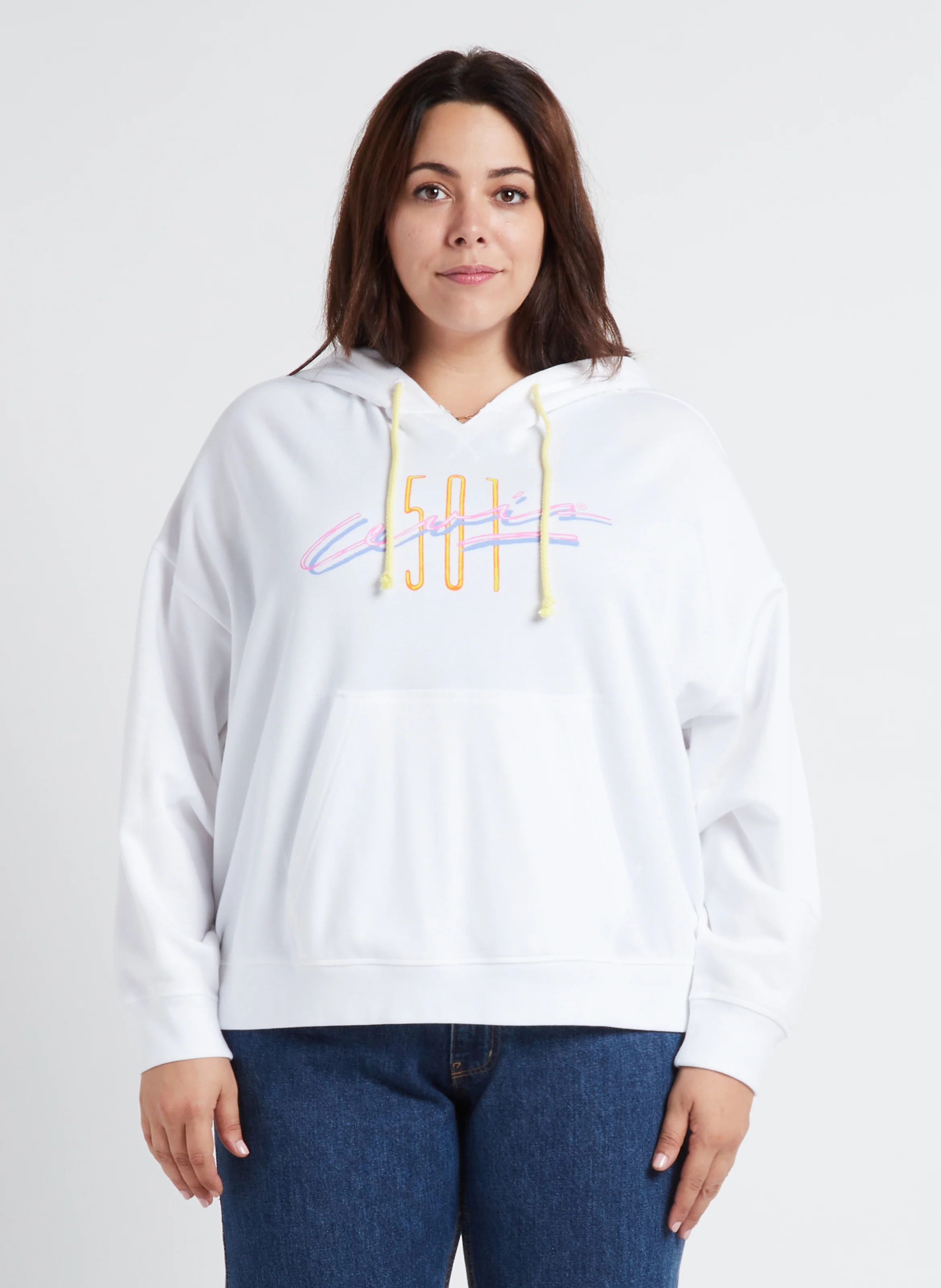 PL GR AUTHENTIC HOODIE - Sweat sérigraphié en coton mélangé| Blanc
