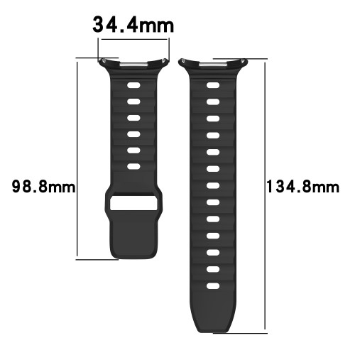 Samsung Galaxy Watch Ultra (47mm) Silikon Armband mit Knopf Verschluss (Gelenkumfang: 170-220mm) - Blau