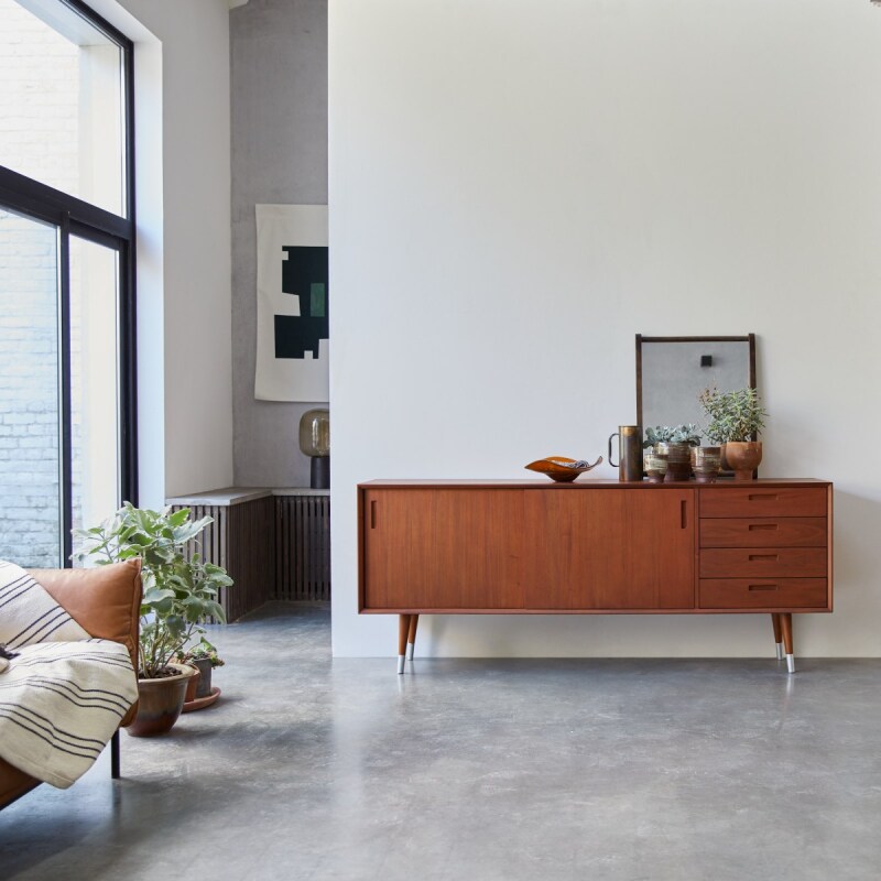 Buffet en acajou massif L 200 cm Magda 50's