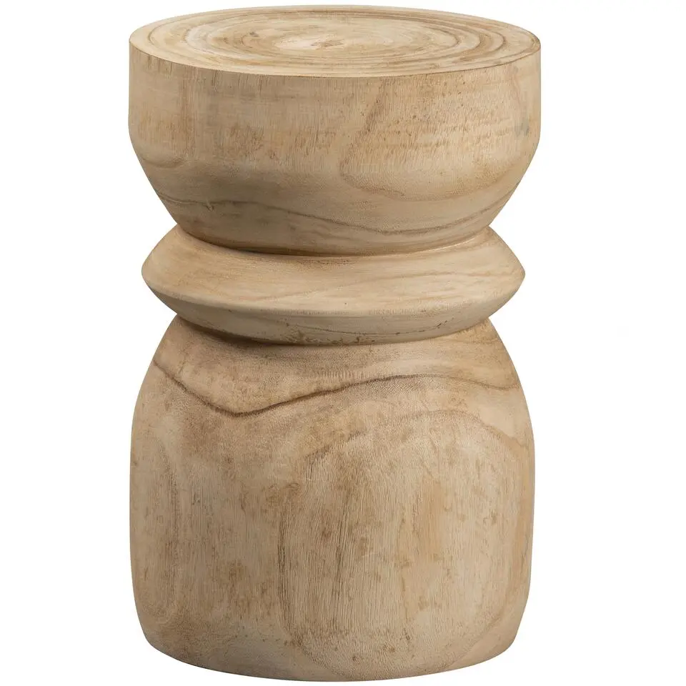 WOOOD Bikkel Kruk - Hout - Naturel - 40x28x28