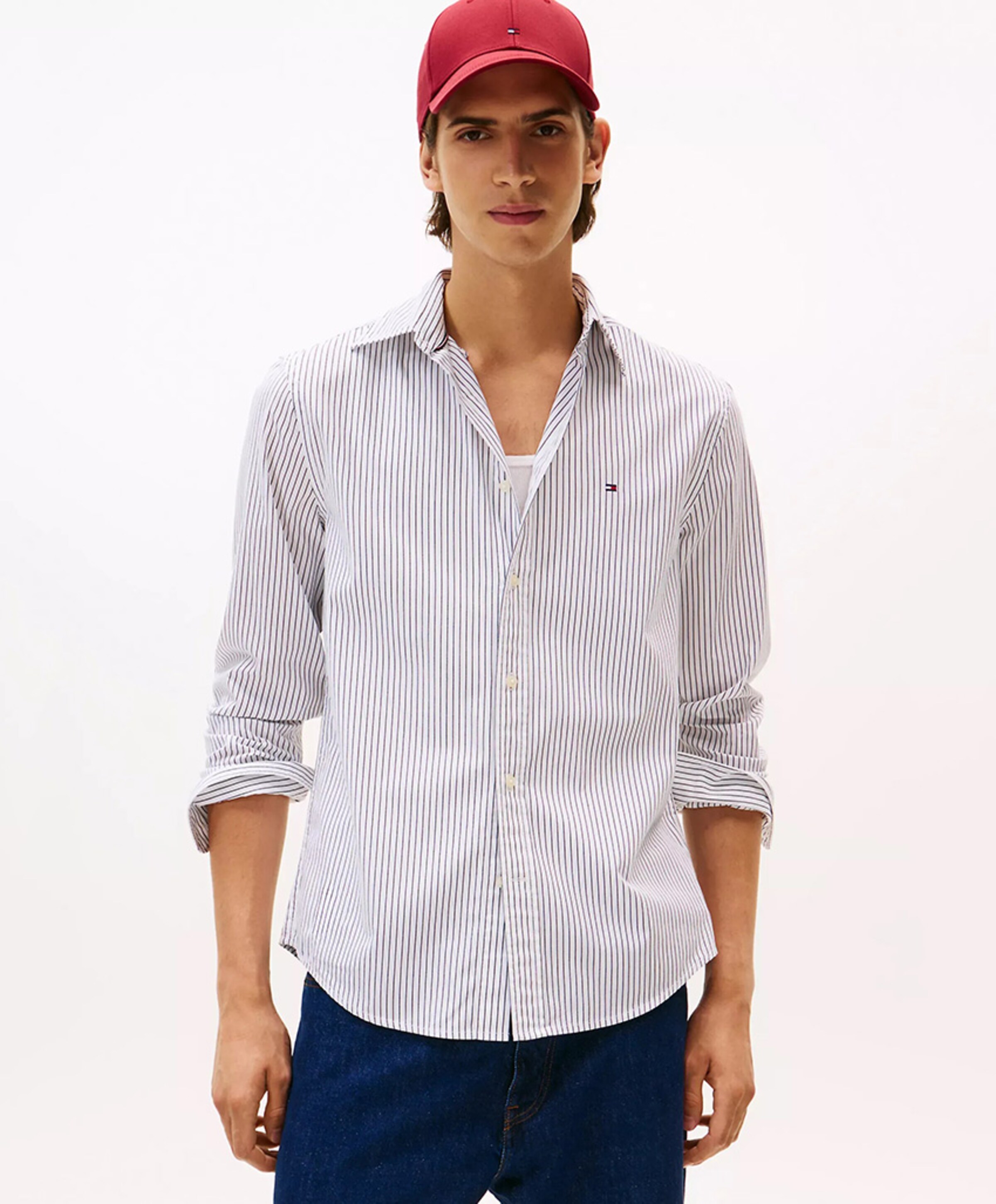 Tommy Hilfiger Heren overhemd lange mouw wit