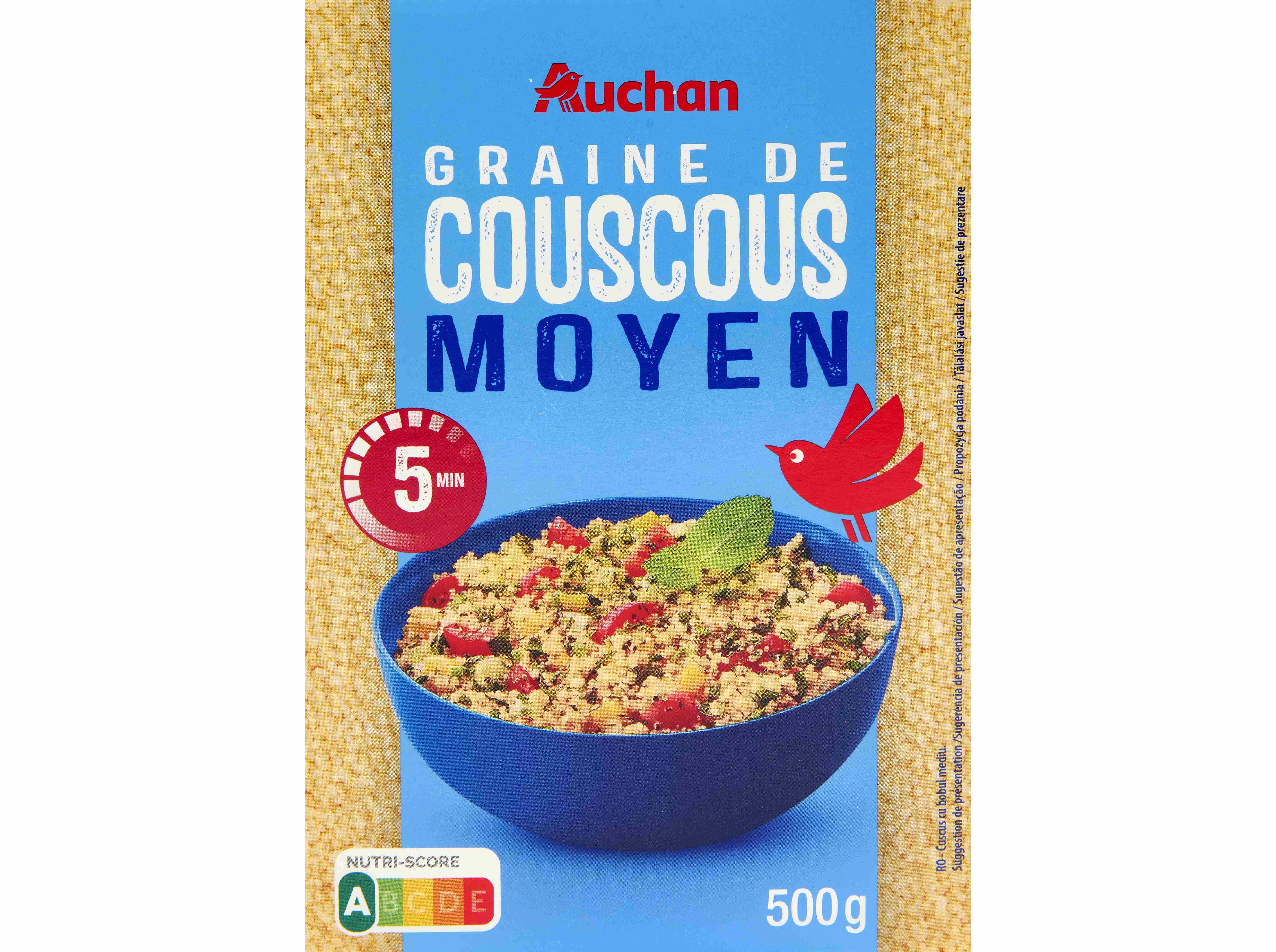 COUSCOUS AUCHAN GRÃOS FINOS 500G