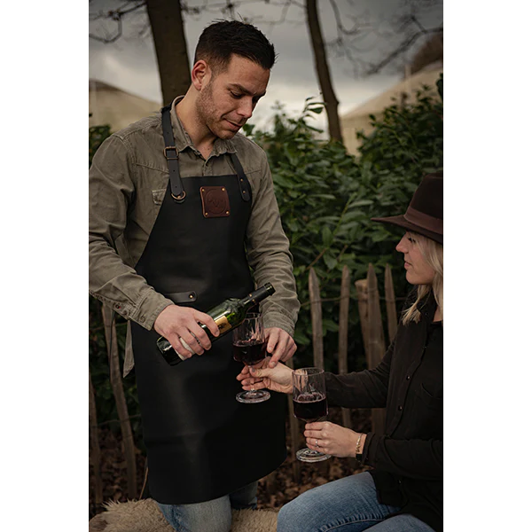 Tablier de cuisine artisanal cuir Buffalo noir Witloft