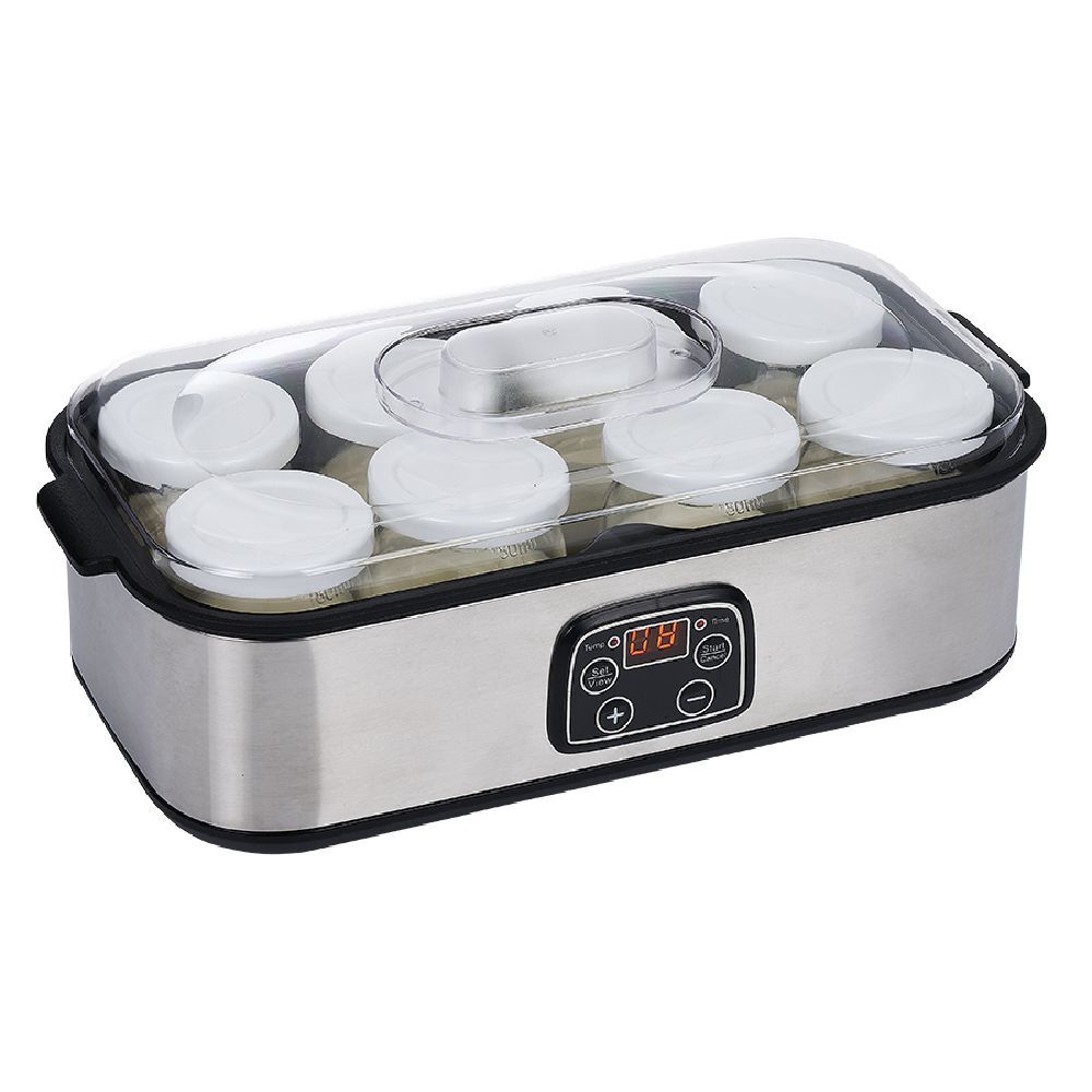 Yaourtière 8 pots en aluminium gris