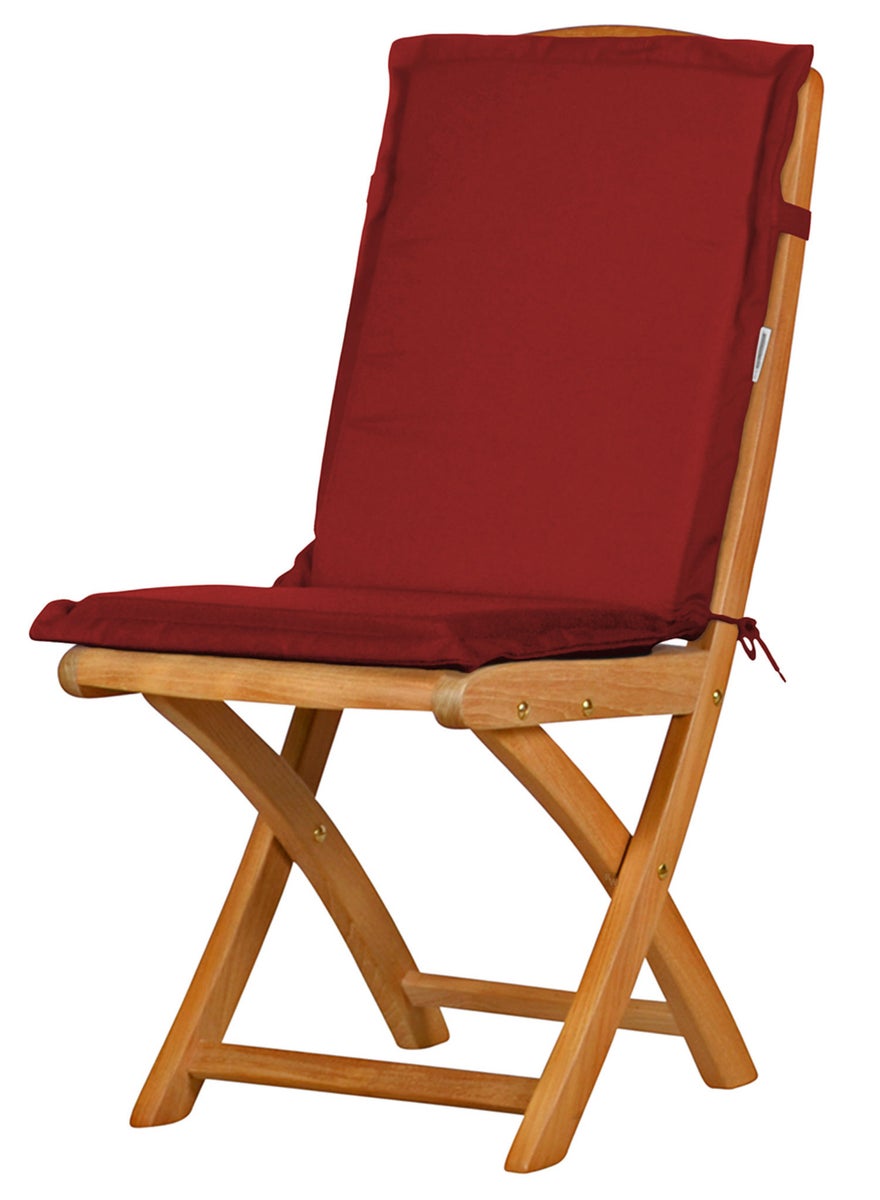 Tuinstoelkussen met rugleuning, rood Bordeaux Dralon, wasbaar, Made in Germany