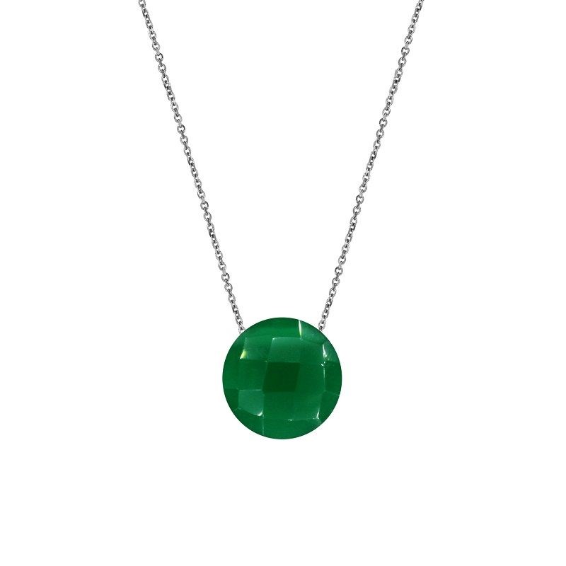 Collier argent Calcedoine naturelle