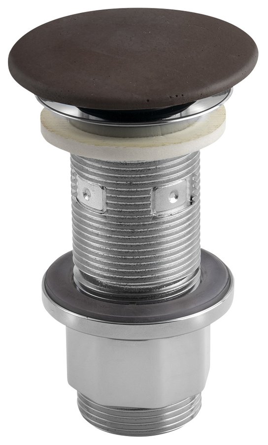 Sapho Concrete afvoerplug met clicksysteem beton donkerbruin