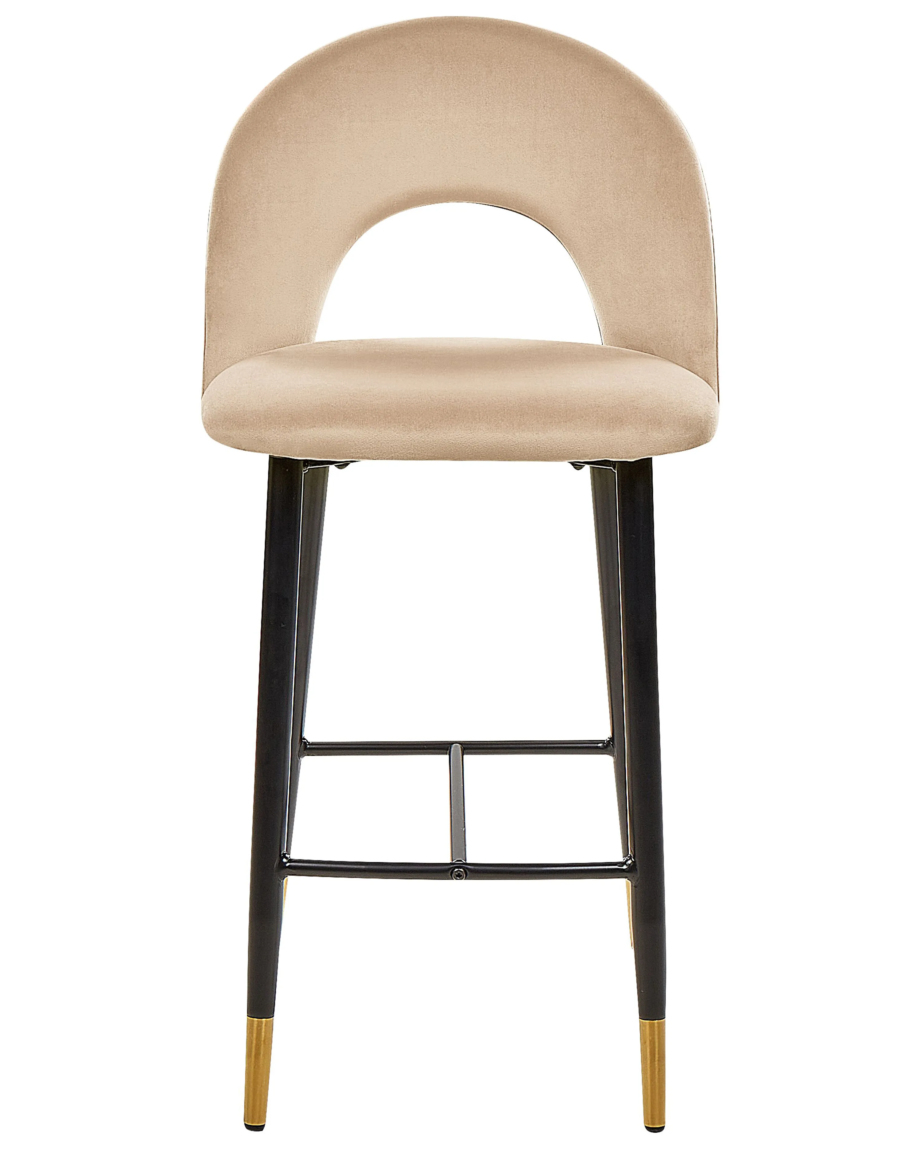 Set van 2 barstoelen FALTON Fluweel Beige