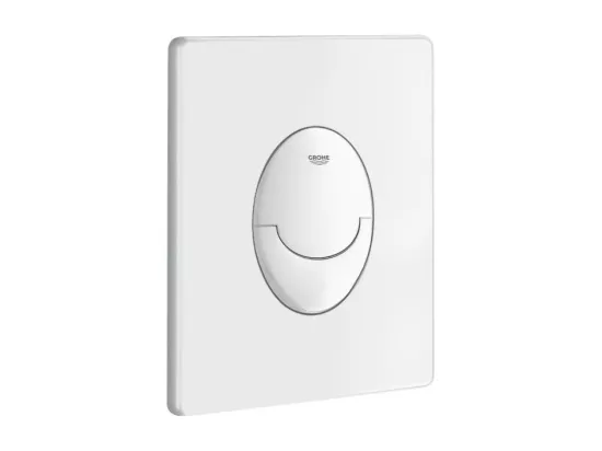 GROHE Pack WC sans bride Bau Ceramic avec abattant + Bâti support WC Rapid SL + plaque de commande blanche Start