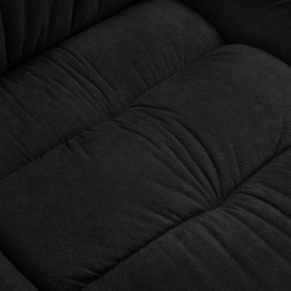 tectake Bureaustoel Jillien met voetsteun en veloursbekleding, Zwart