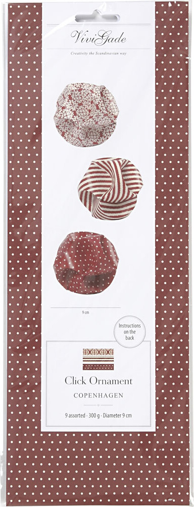 Click Ornamenter - Ø 9 CM - Str. 5,5X28,4 CM - 9 Sæt