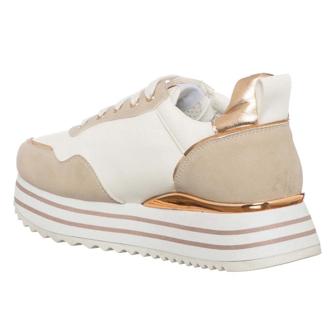 Loretta by Loretta Sneakers Cipria beige/blanc/doré