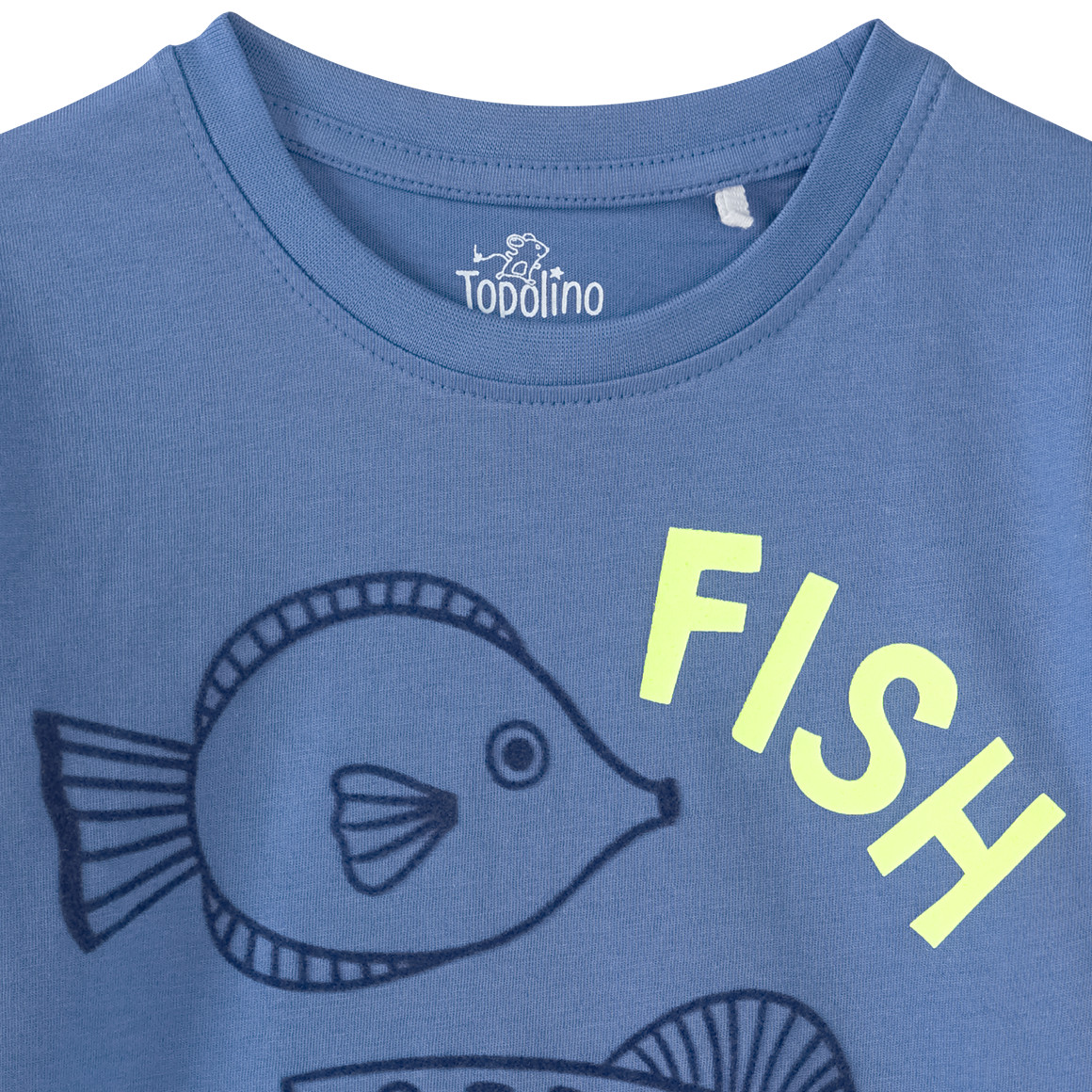 Topolino Jungen T-Shirt mit Fisch-Motiv blau
