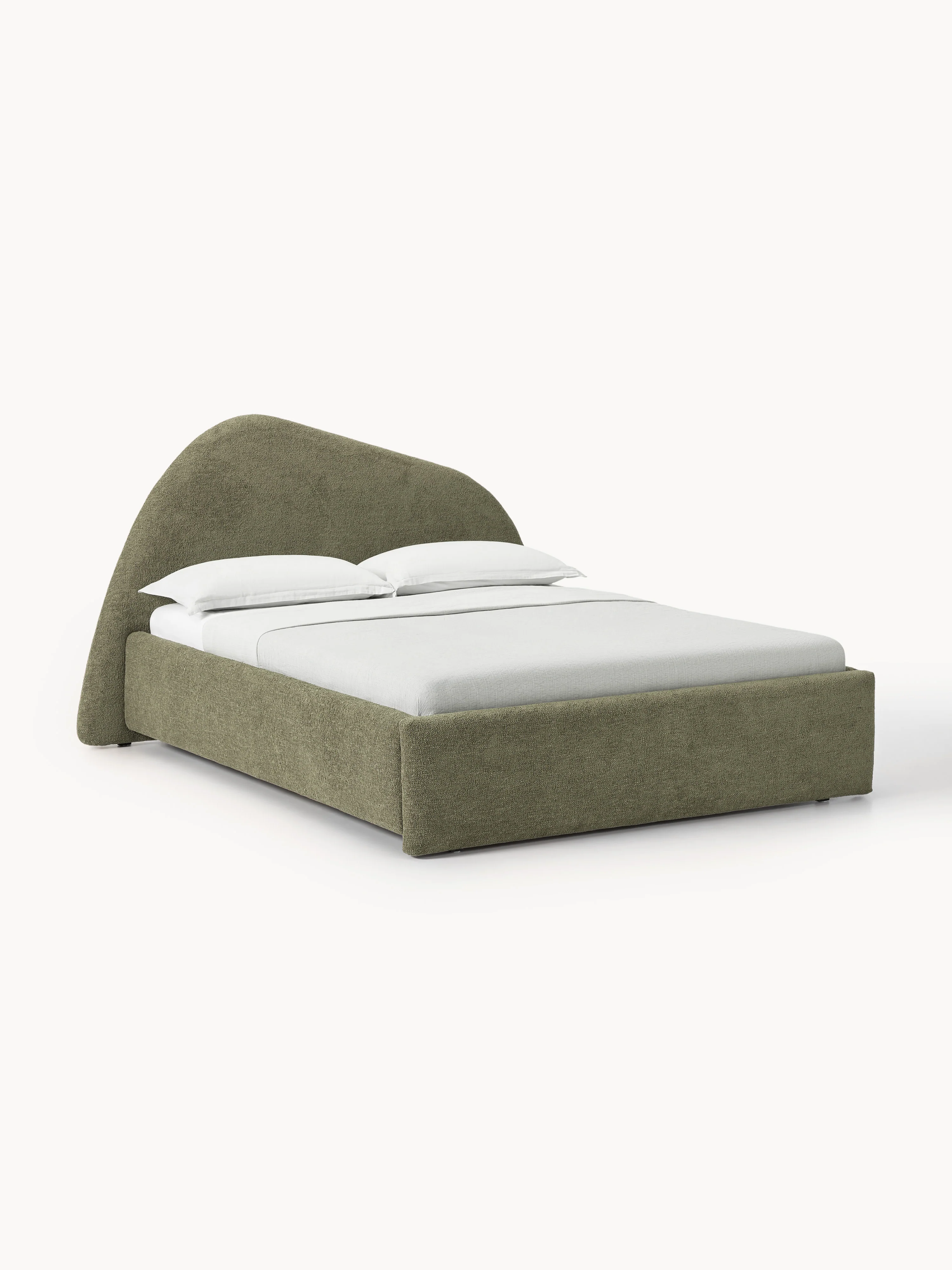 Bouclé gestoffeerd bed Gary