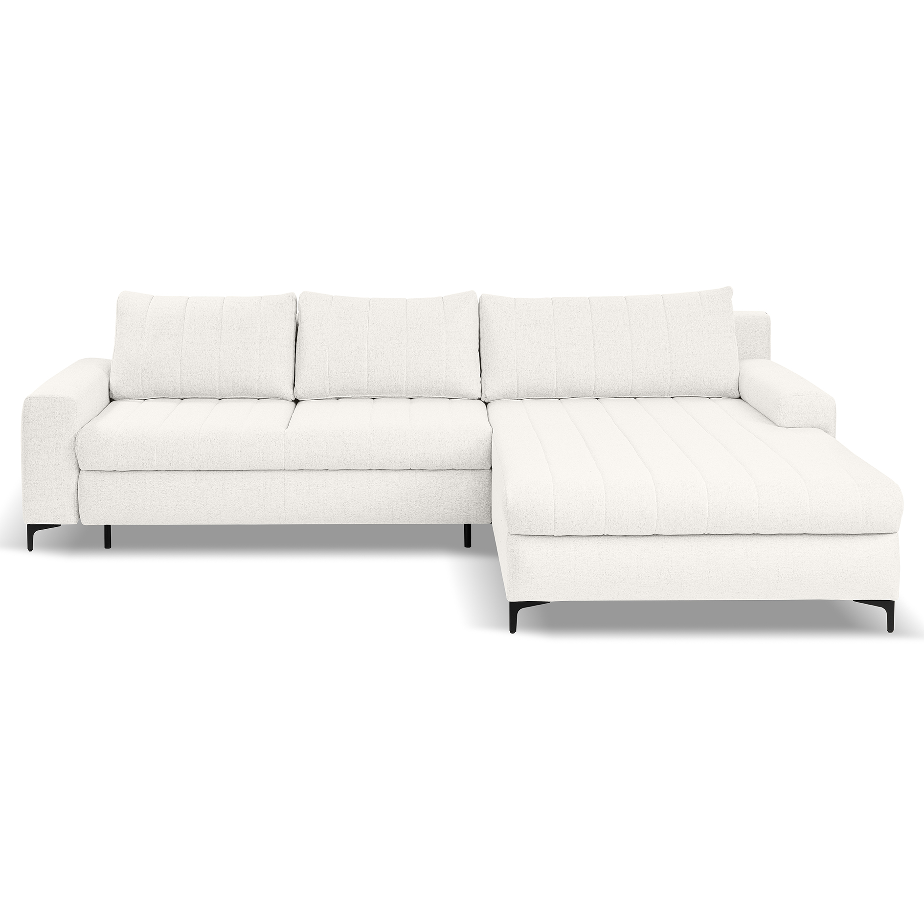 Ecksofa - cream - Liegefunktion und Staukasten