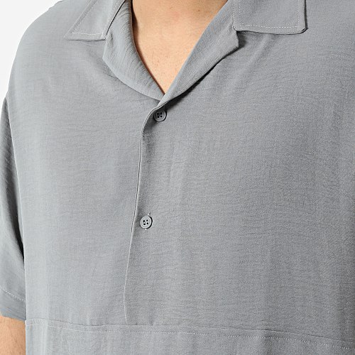 Chemise Manches Courtes FT-7002 Gris