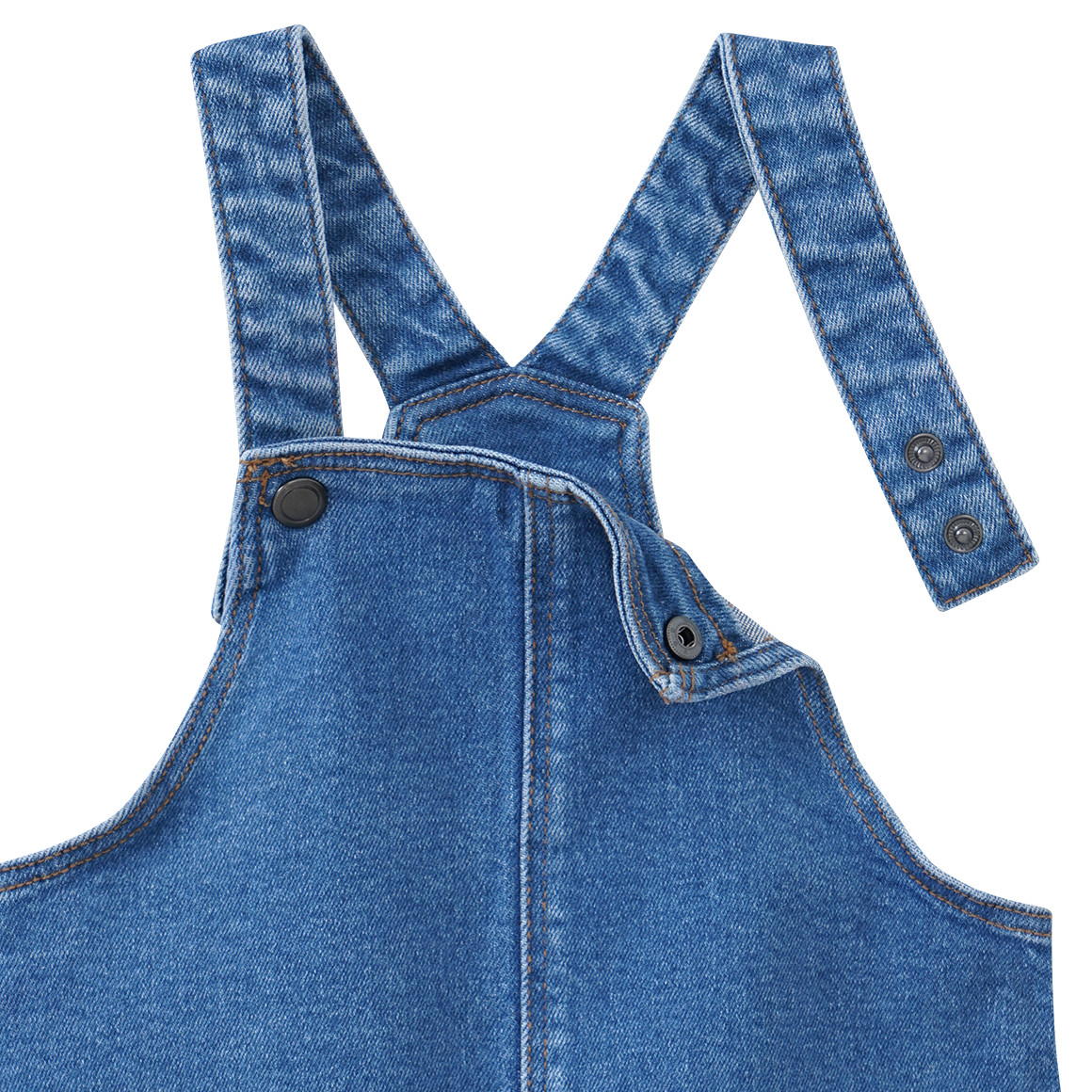 Topolino Mädchen Jeanslatzkleid mit Dino-Stickerei dunkelblau