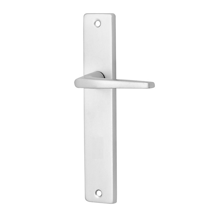 Ensemble poignée sur plaque rectangulaire Colan effet argenté satin gris L.106mm x l.39.8mm entraxe 195mm