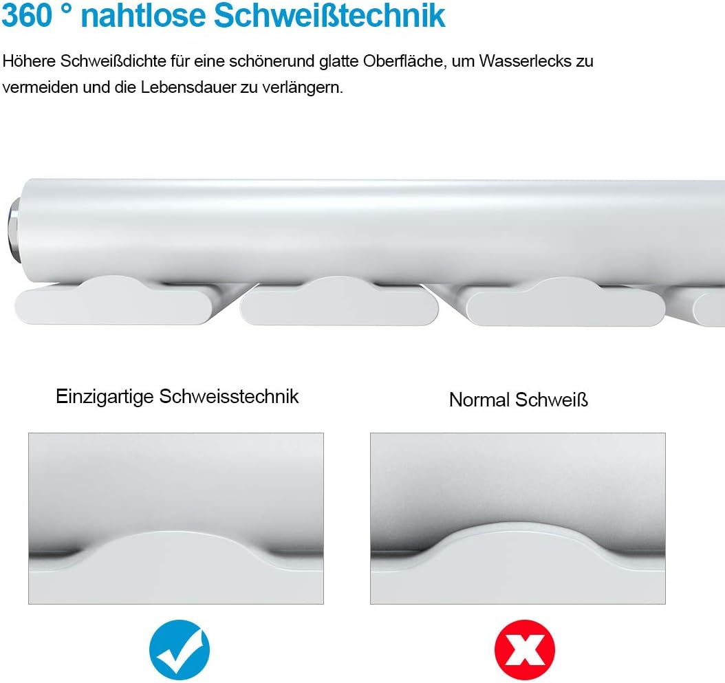 Heilmetz Heizkörper Flach 1600 x 460 mm Weiß Design Paneelheizkörper mit Mittelanschluss Einreihig Vertikal Badheizkörper