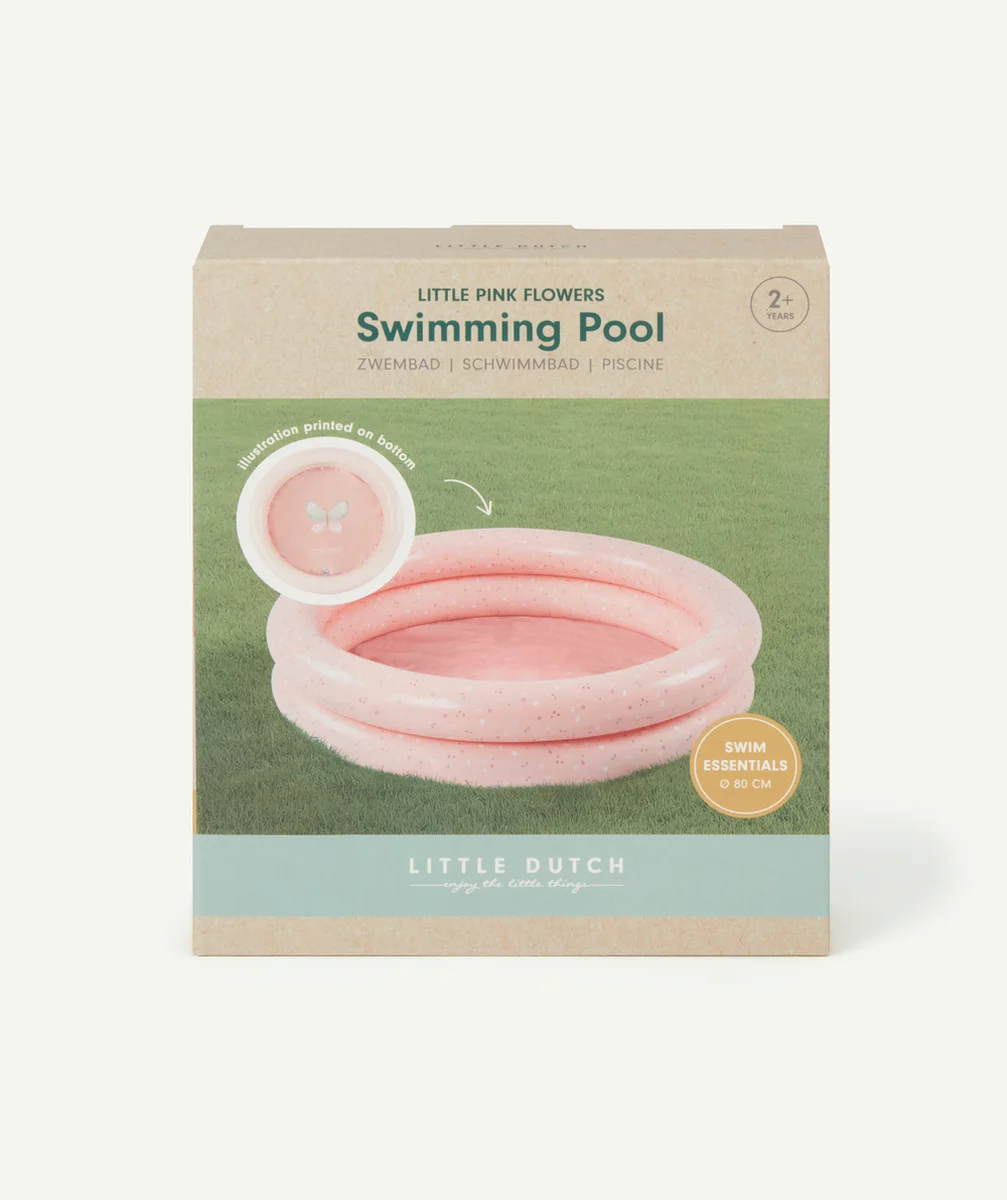 LITTLE DUTCHPISCINE GONFLABLE ROSE AVEC FLEURS 80X20CM
