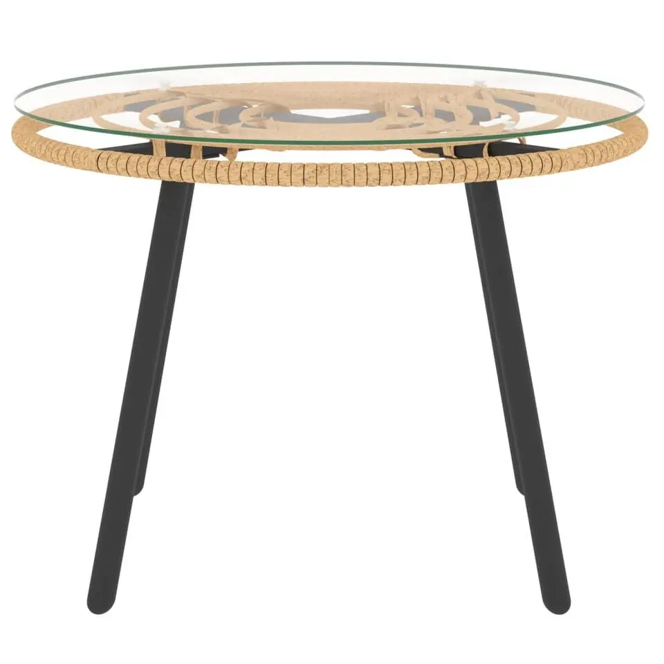 vidaXL - Loungeset - Donkergrijs - Poly rattan - 3 stuks - Met kussens