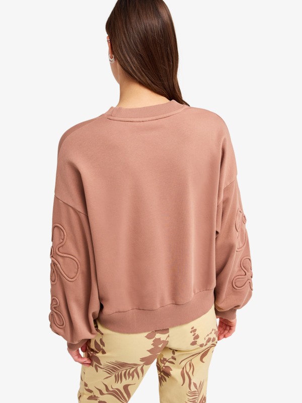 Flower Song Sweat oversize Marron Femme