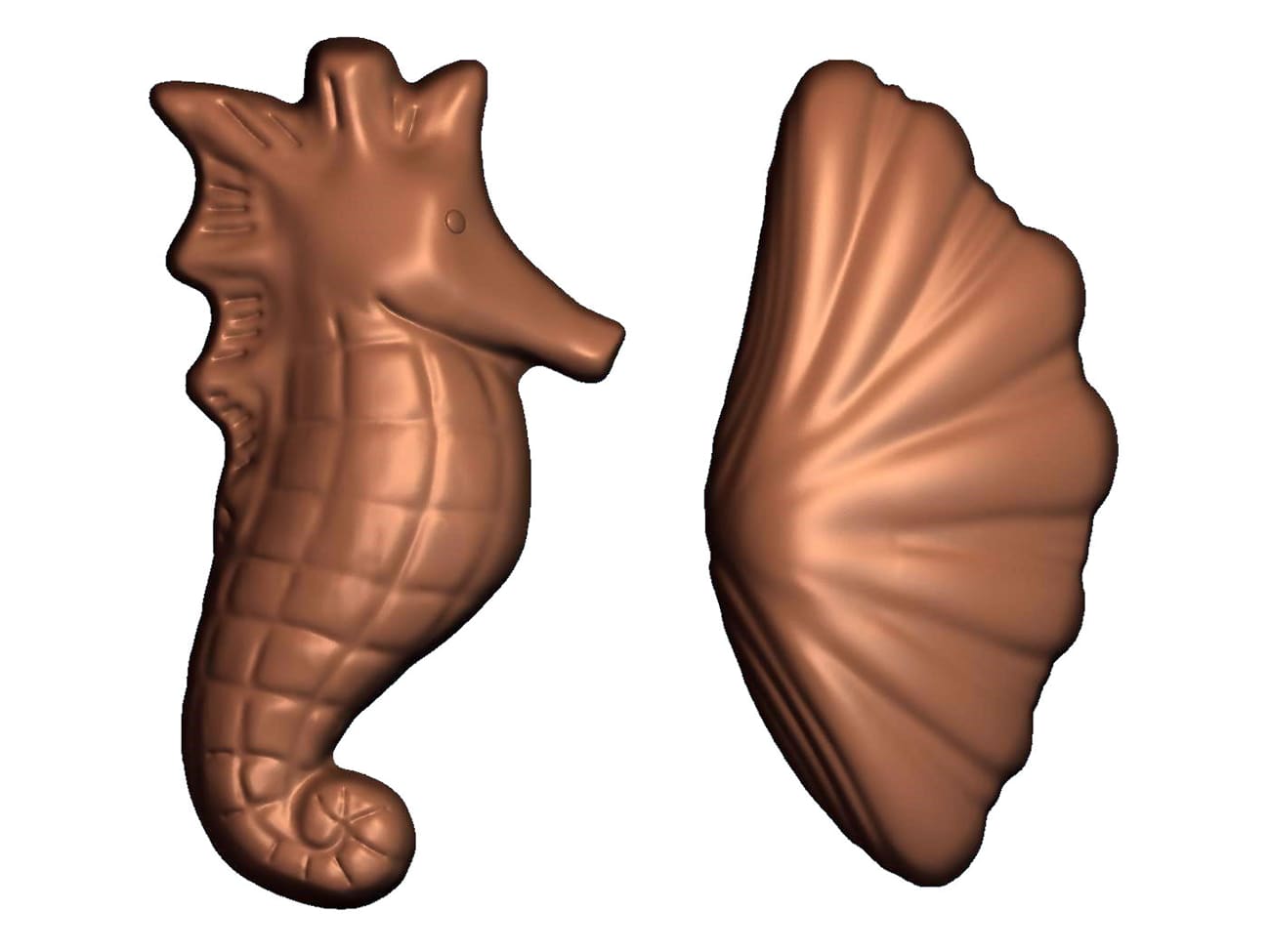 Moule chocolat - Coquillage et hippocampe