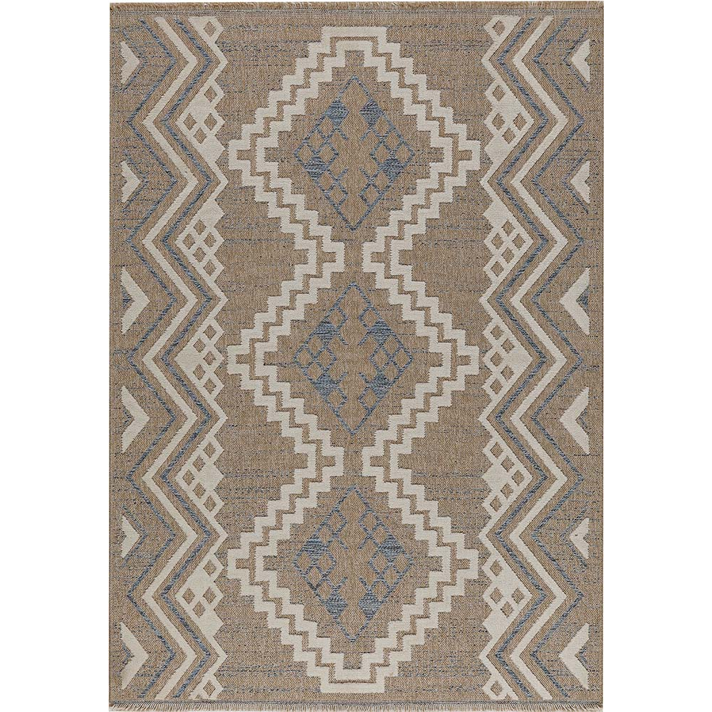 Tapis intérieur extérieur aspect jute bleu tulum 9054 90 x 67 cm