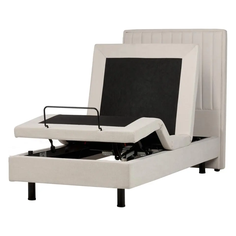 DUKE II - Eenpersoonsbed - Beige - 90 x 200 cm - Polyester