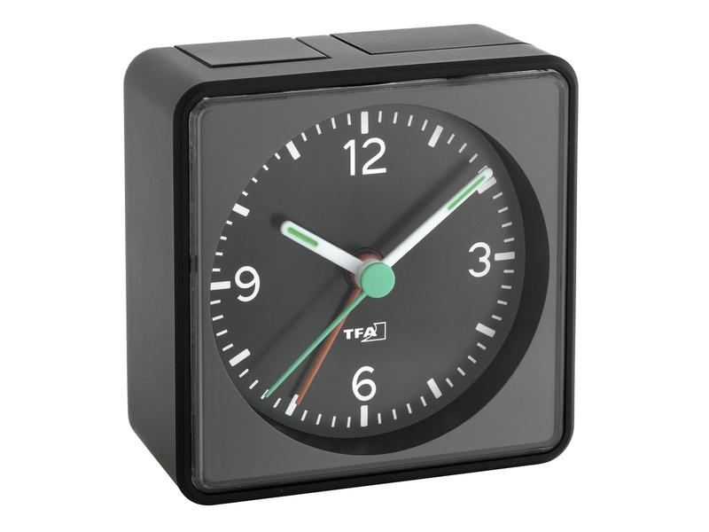 TFA Dostmann Klassischer Wecker Push Schwarz Analoger Wecker