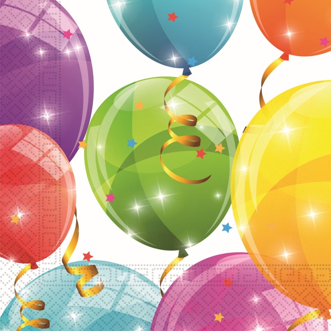 20 Servietten - Luftballons - ca. 33 x 33 cm